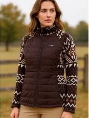 Lauren Ralph Lauren Active brown long sleeve fleece southwestern print size 2X